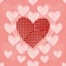 Seamless background of stylish patchwork hearts