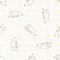 Seamless background Triceratops dinosaur gender neutral baby pattern. Simple whimsical minimal earthy 2 tone color. Kids