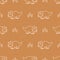 Seamless background Triceratops dinosaur with plant gender neutral baby pattern. Simple whimsical minimal earthy 2 tone