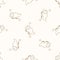 Seamless background Triceratops with footprint dinosaur gender neutral baby pattern. Simple whimsical minimal earthy 2