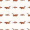 Seamless background two aquatic Mosasaurus dinosaur gender neutral baby pattern. Simple whimsical minimal earthy 2 tone