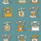 Seamless Background with Vintage Telephones