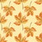 Seamless background with watercolor leaf doodles, bright background. Luxury pattern for creating textiles, wallpaper, paper.