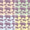 Seamless background with wild hippo