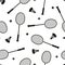 Seamless badminton pattern with rackets and shuttlecocks