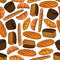 Seamless bakery and pastry products pattern