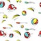 Seamless ball banana car arrow illustration background pattern