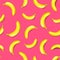 Seamless banana pattern on pink background vector illustration