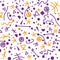 Seamless basketball pattern, orange and purple shapes. Seamless Pattern included in swatch