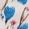 Seamless Batik Watercolor Pattern. Fabric Printed