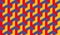 Seamless bauhaus red blue and yellow op art trilateral hexagonal pattern vector