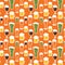 Seamless beer pattern. Beer mugs and glasses on an orange background. st patricks and octoberfest illustration. Vector