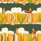 Seamless beer pattern. Oktoberfest background.