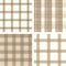 Seamless beige checked pattern set