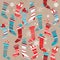 Seamless beige vintage pattern with traditional Christmas elements.