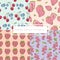 Seamless berries pattern set.