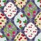 Seamless berry pattern patchwork design for fabric