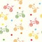 Seamless bicycle cartoon pattern