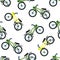 Seamless bicycle pattern. Kids bikes.