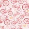 Seamless bicycles pattern. Stylish sporty print