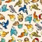 Seamless bird pattern