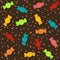 Seamless birthday pattern with colorful sweet candies