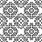 Seamless black damask Pattern on the white Background.