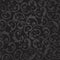 Seamless black and grey swirls floral wallpaper