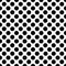 Seamless black polka dot pattern on white. Vector illustration.