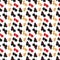 Seamless black, red and white pattern with protruding teeth. Vector houndstooth. EPS 10