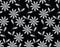 Seamless black and white designer flower pattern