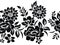 Seamless black and white floral border