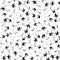 Seamless black and white floral pattern. Cute flower pattern. Ink painted flower background