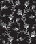 Seamless black and white flower pattern