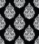 Seamless black and white vector damask pattern