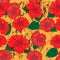 Seamless blooming flowers pattern background