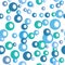 Seamless blue bubbles pattern. Water bubbles background. Soap vector illustration.