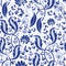 Seamless blue china pattern