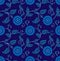 Seamless blue chinese floral background