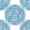 Seamless blue crosshatch tribal rug motif pattern.