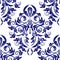 Seamless Blue Damask