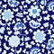 Seamless blue floral porcelain china background