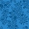 Seamless blue leaves pattern