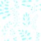 Seamless blue nature pattern with leaves