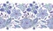 Seamless blue textile floral border