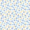 Seamless Blue Tiny Flower, Yellow Tiny Flower Pattern With White Color Background