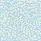 Seamless Blue, Turquoise, Light Purple And Yellow Tiny Daisy Flower Pattern With White Background