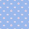 Seamless blue vector envelopes pattern