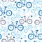 Seamless blue velocipede pattern