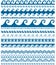 Seamless blue wave patterns